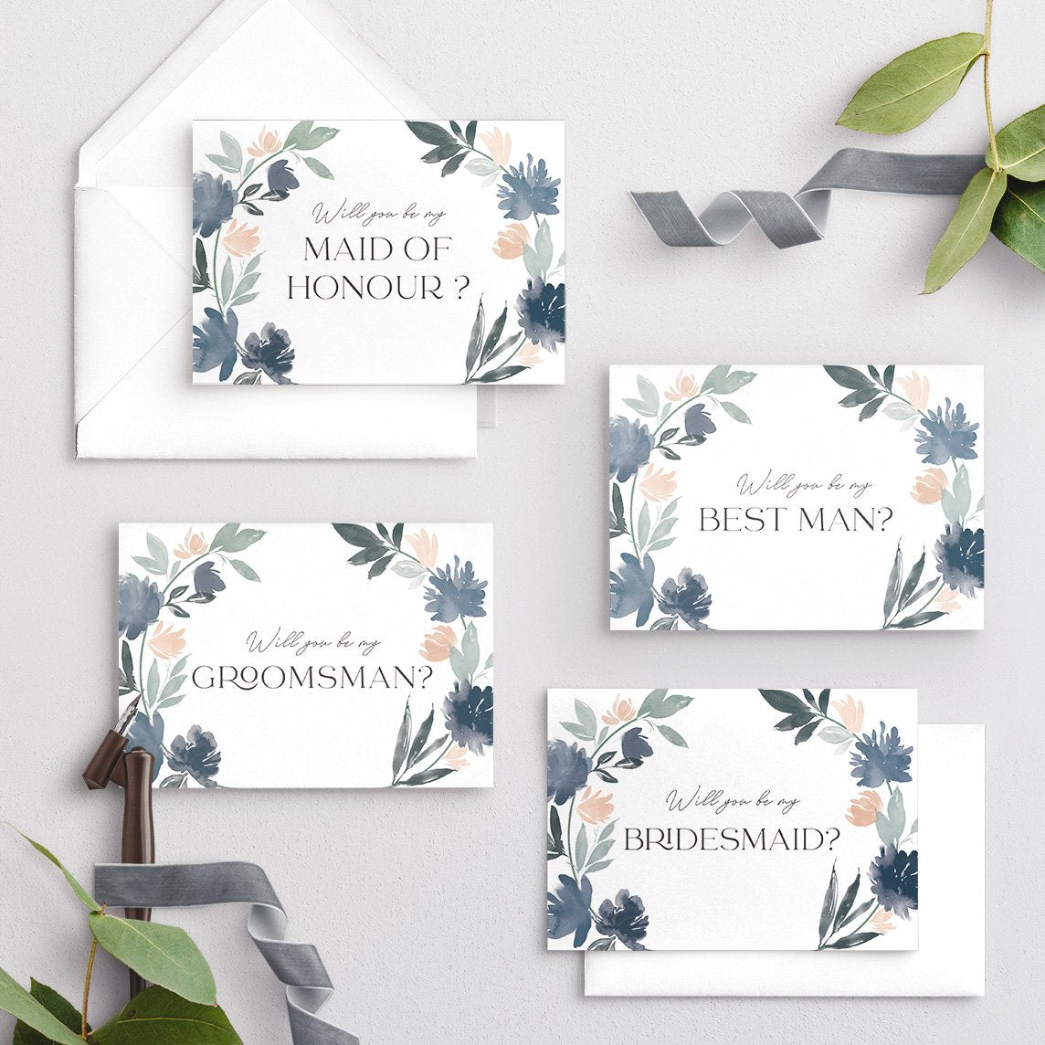 Bridal Party Bridesmaid Groomsman | Proposal Card
