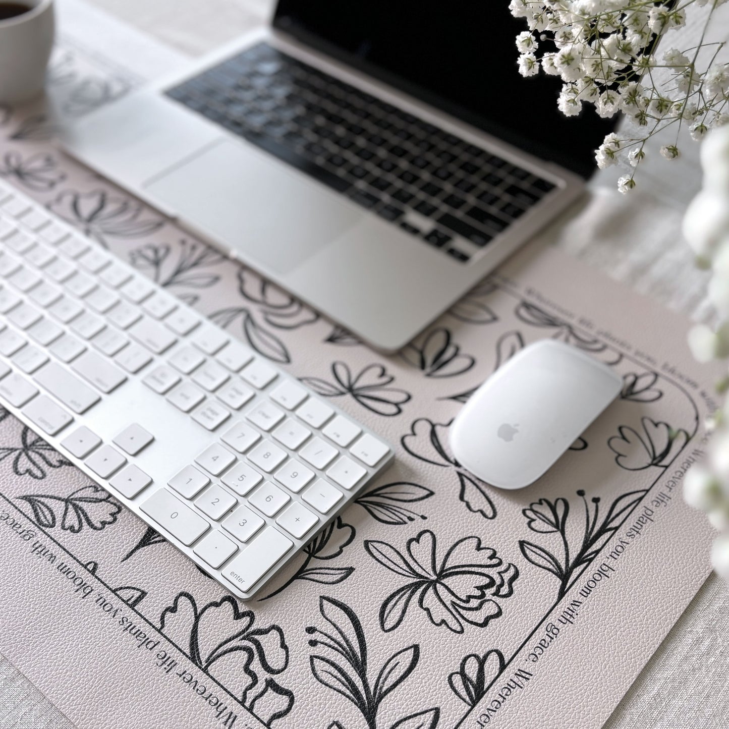 Ethereal Blooms Large Desk Pad