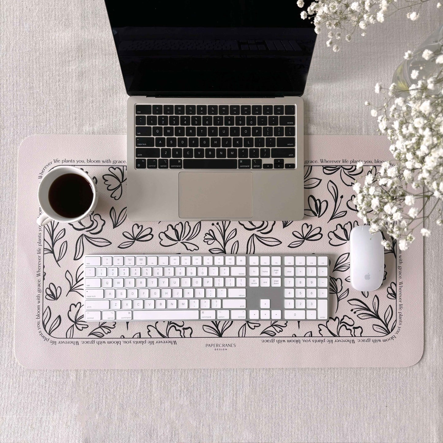 Ethereal Blooms Large Desk Pad