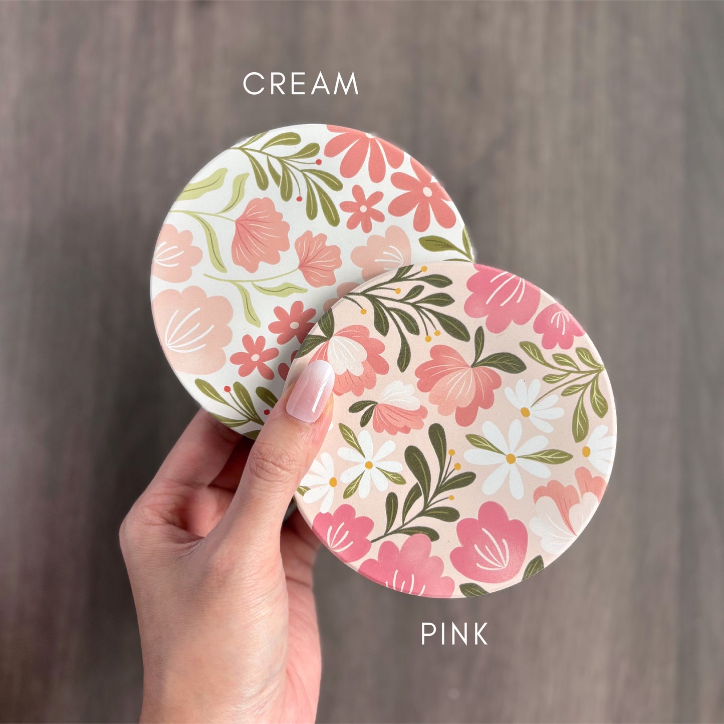 Floral Grace Diatomite Coasters