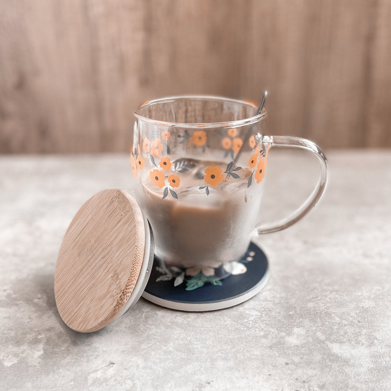 Buttercup Double-walled 350ml Glass Mug