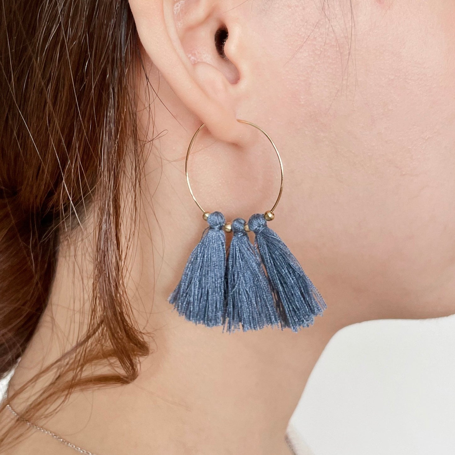 Olivia Tassel Hoops (16k Gold-Plated)