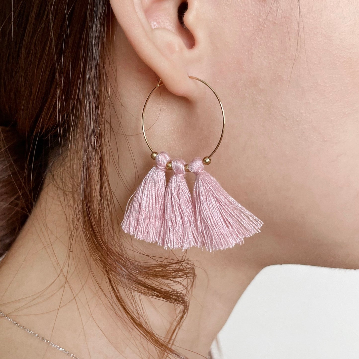 Olivia Tassel Hoops (16k Gold-Plated)