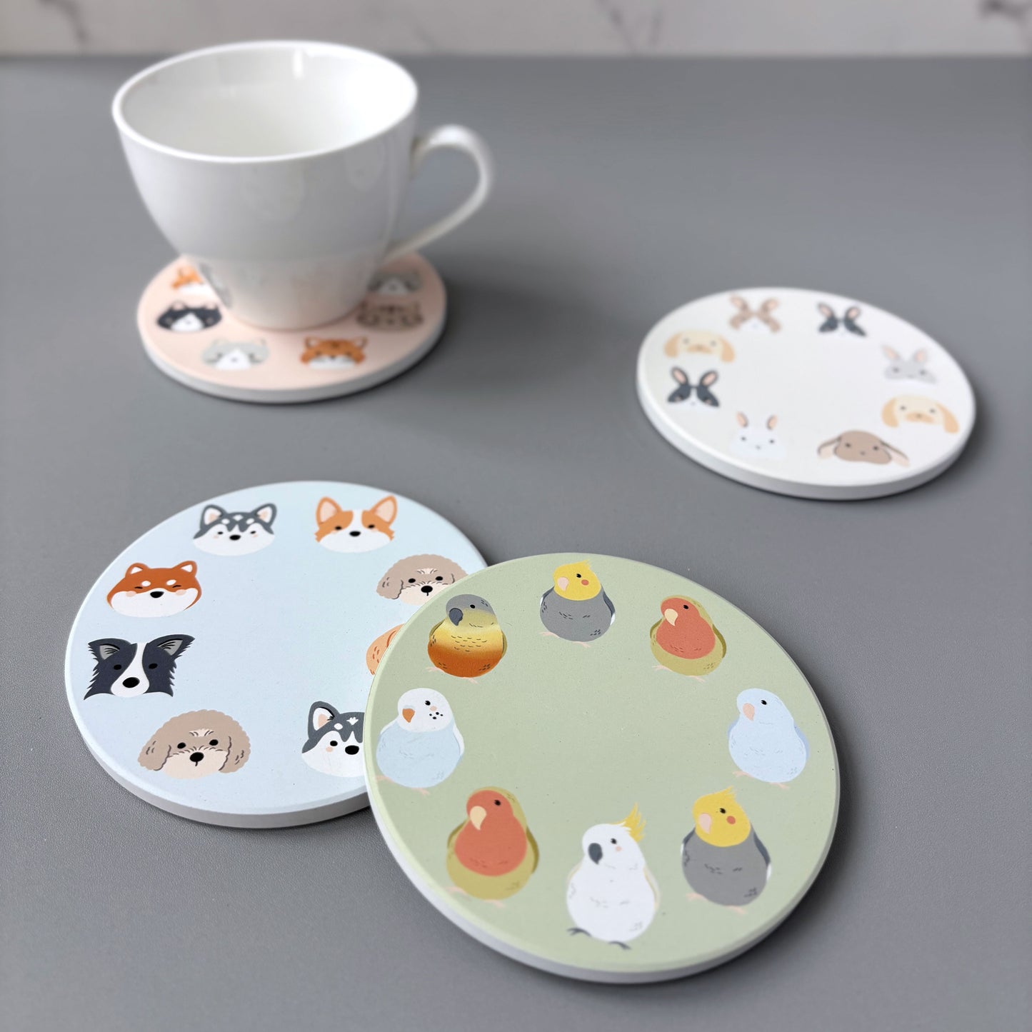 Paws & Whiskers Diatomite Coasters