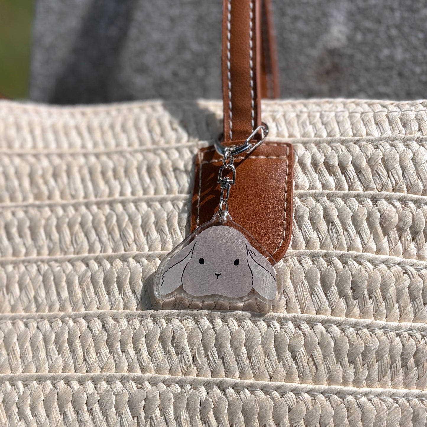 Fluffy Bunny Acrylic Keychain