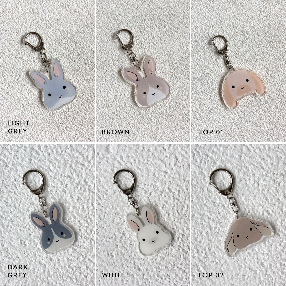 Fluffy Bunny Acrylic Keychain