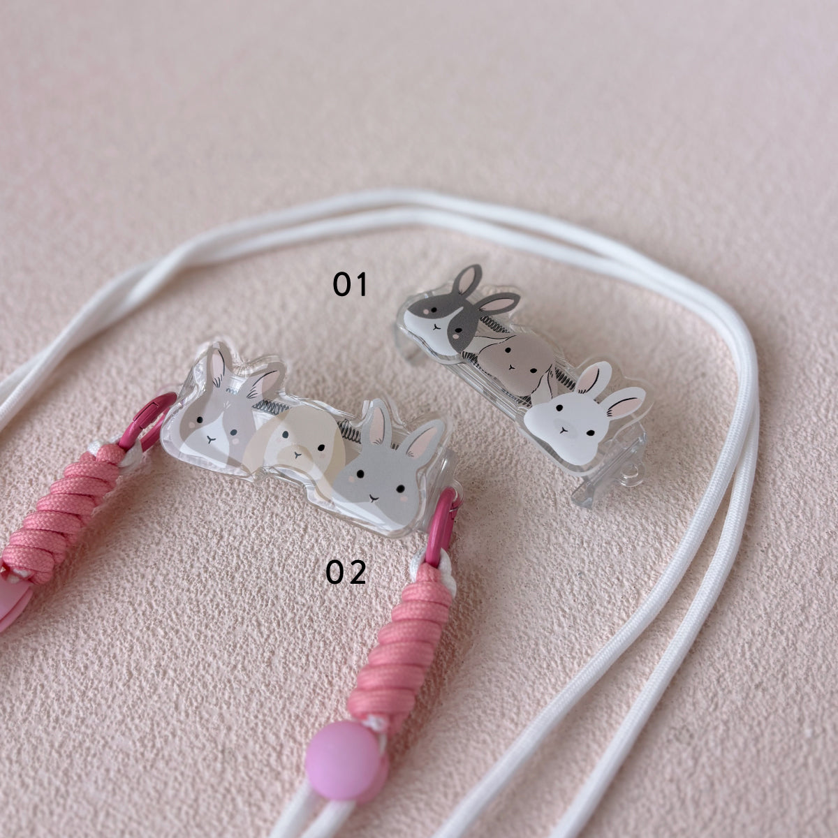 Fluffy Bunny Snap Strap | Phone Lanyard Clip