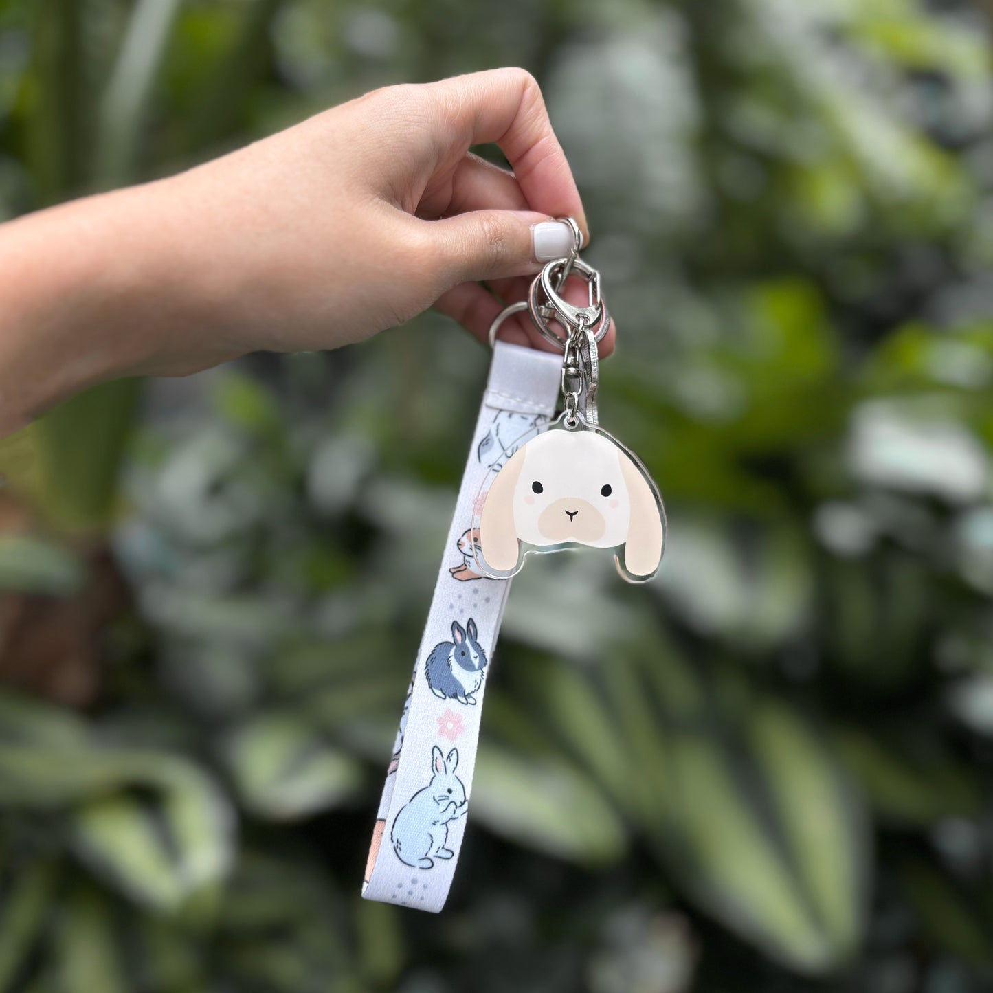 Fluffy Bunny Acrylic Keychain