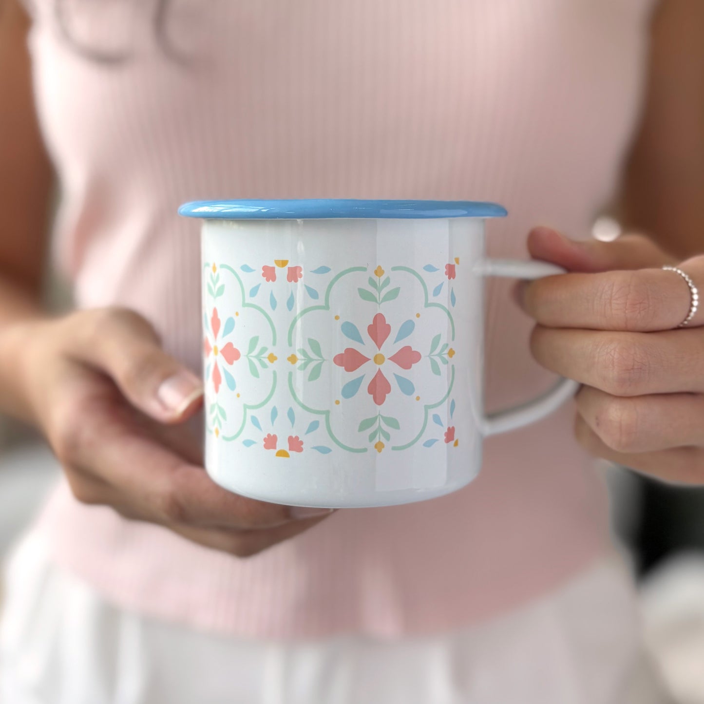 Peranakan Petals 350ml Enamel Cup