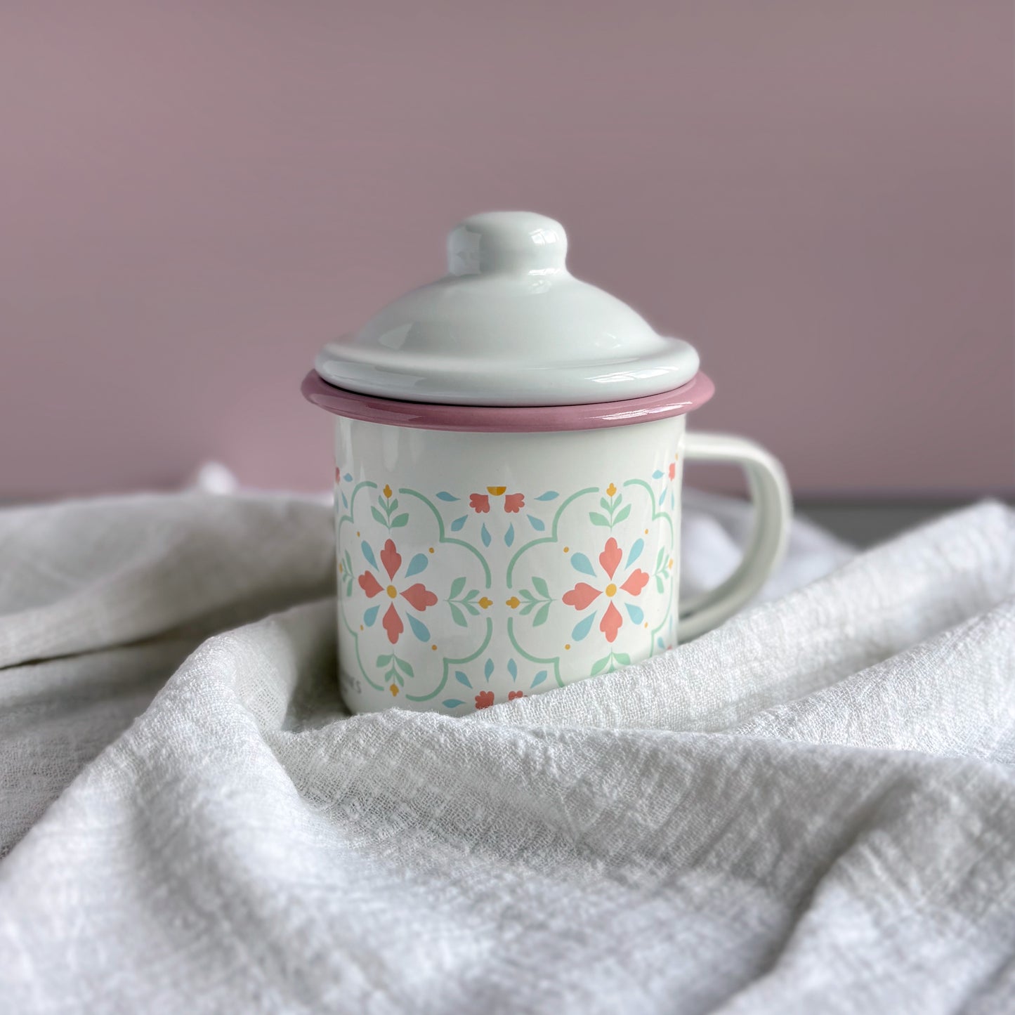 Peranakan Petals 350ml Enamel Cup