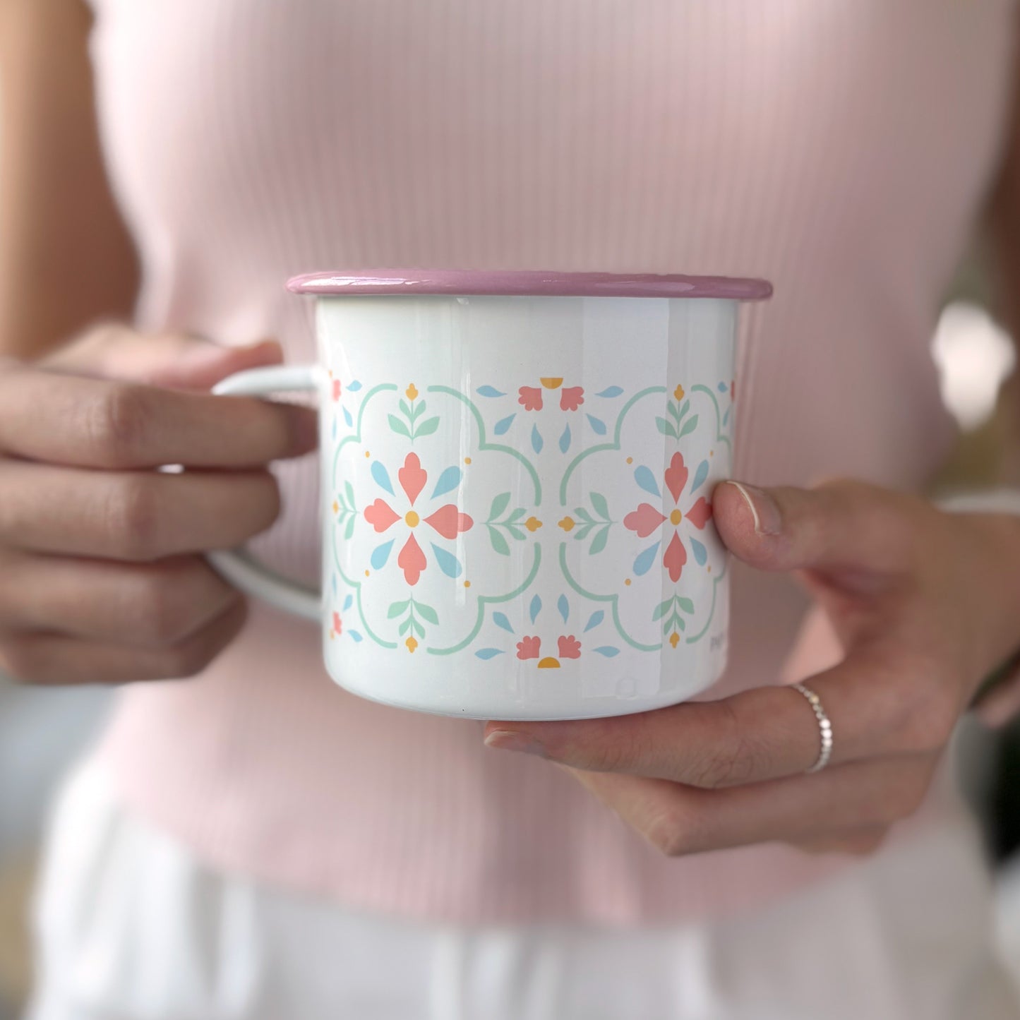 Peranakan Petals 350ml Enamel Cup