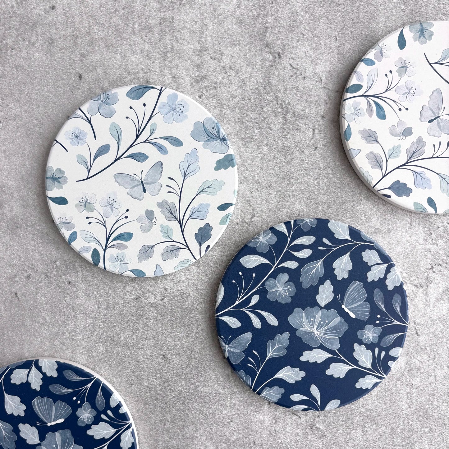 Porcelain Blue Diatomite Coasters