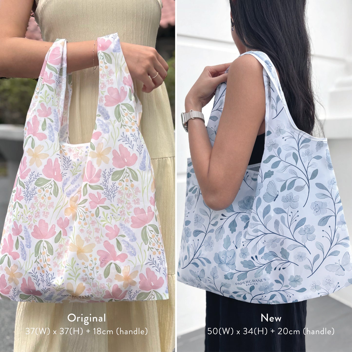 Porcelain Blue Reusable Shopping Bag