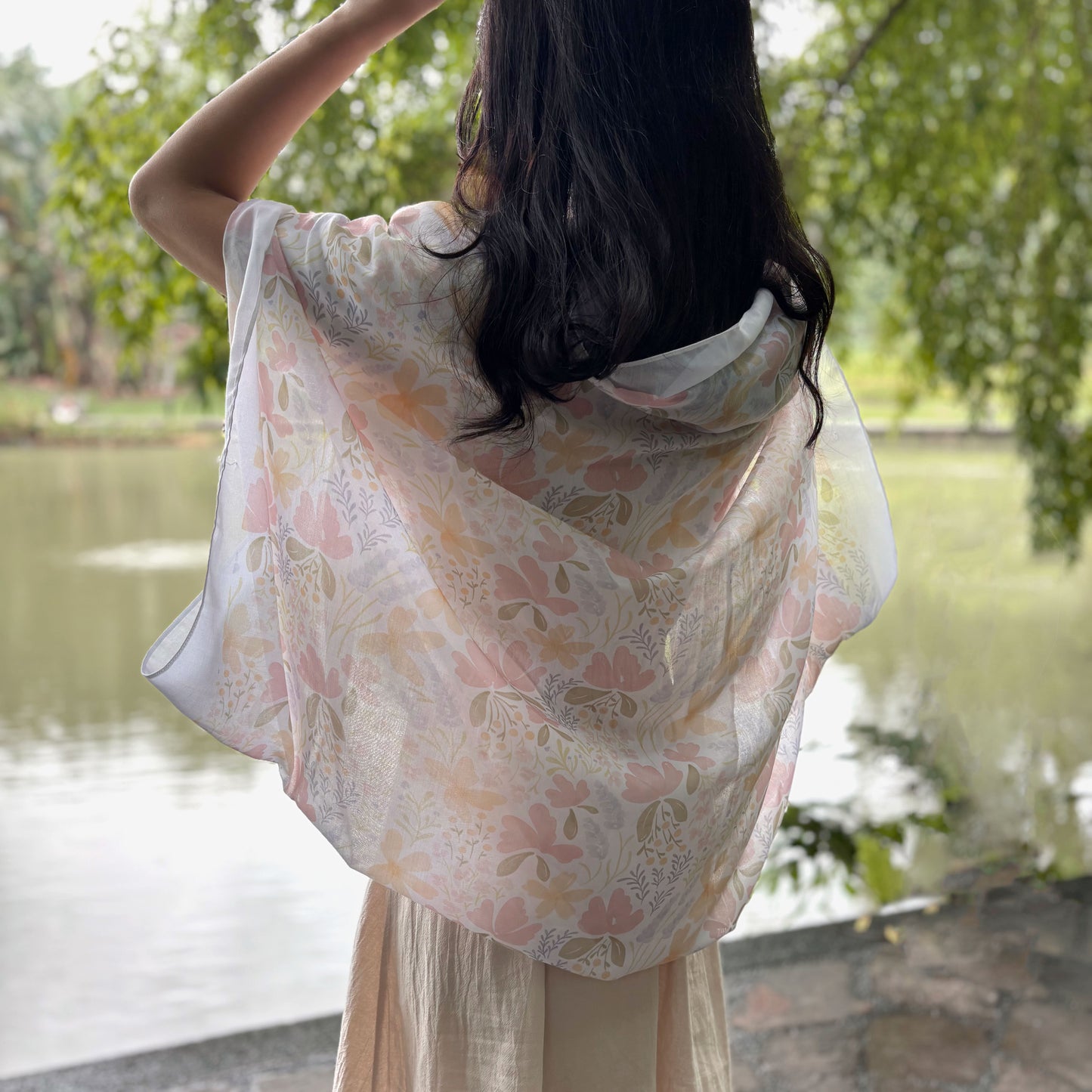 Spring Symphony Square Kimono Shawl