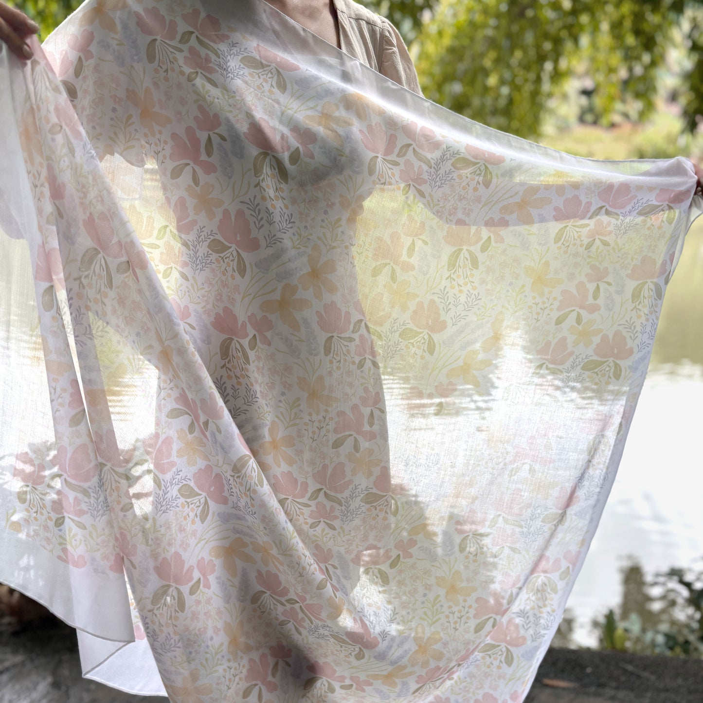Spring Symphony Square Kimono Shawl