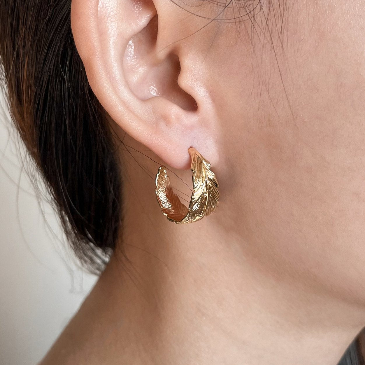 Fern (16k gold-plated) Hoops