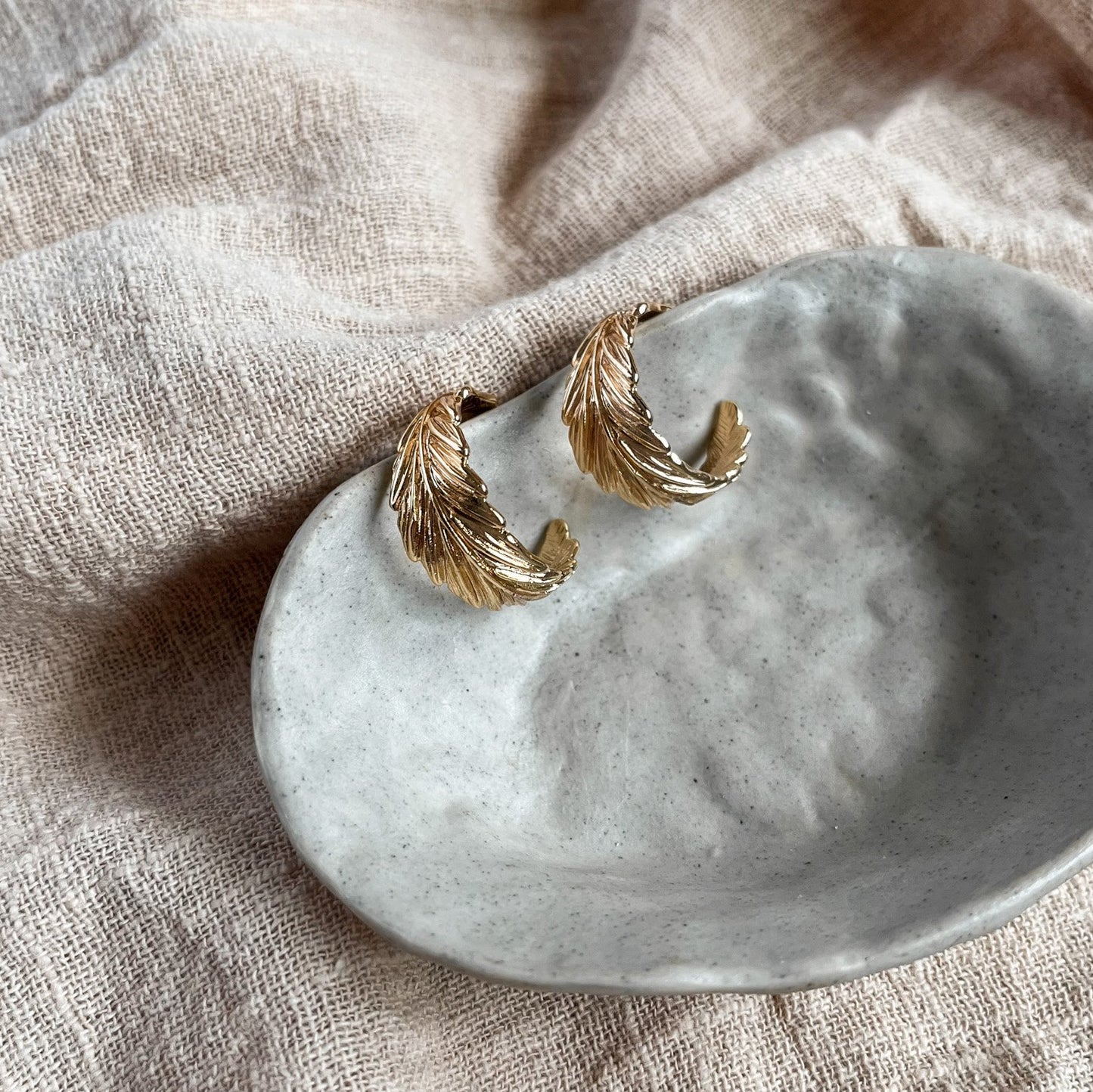 Fern (16k gold-plated) Hoops