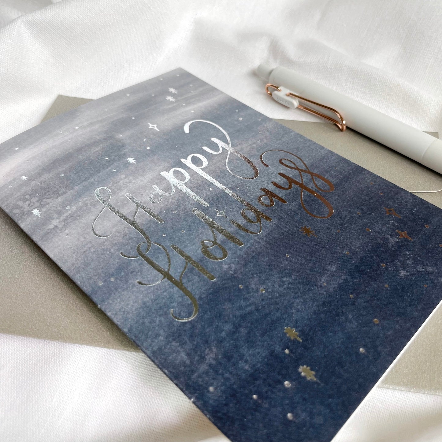 Happy Holidays | Silver-foiled Greeting Card