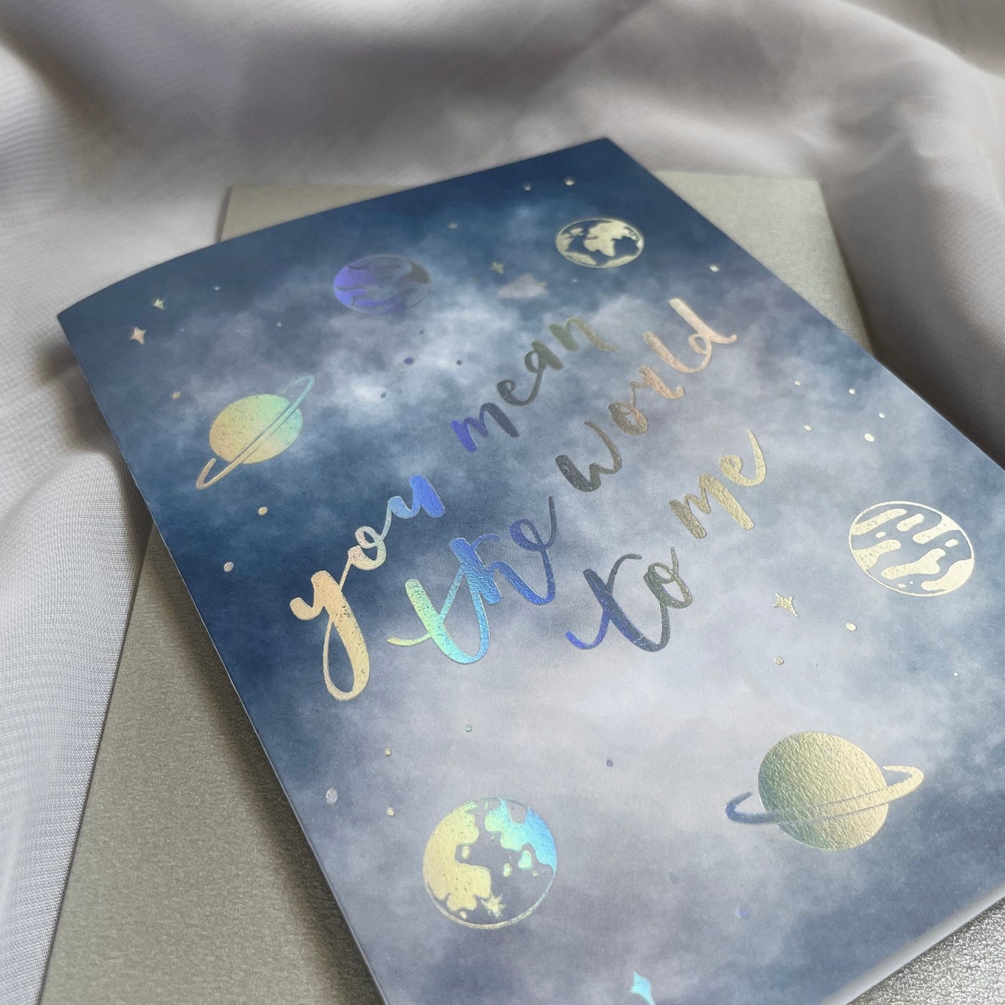 You Mean the World to Me | Holographic-foiled Valentine's Card
