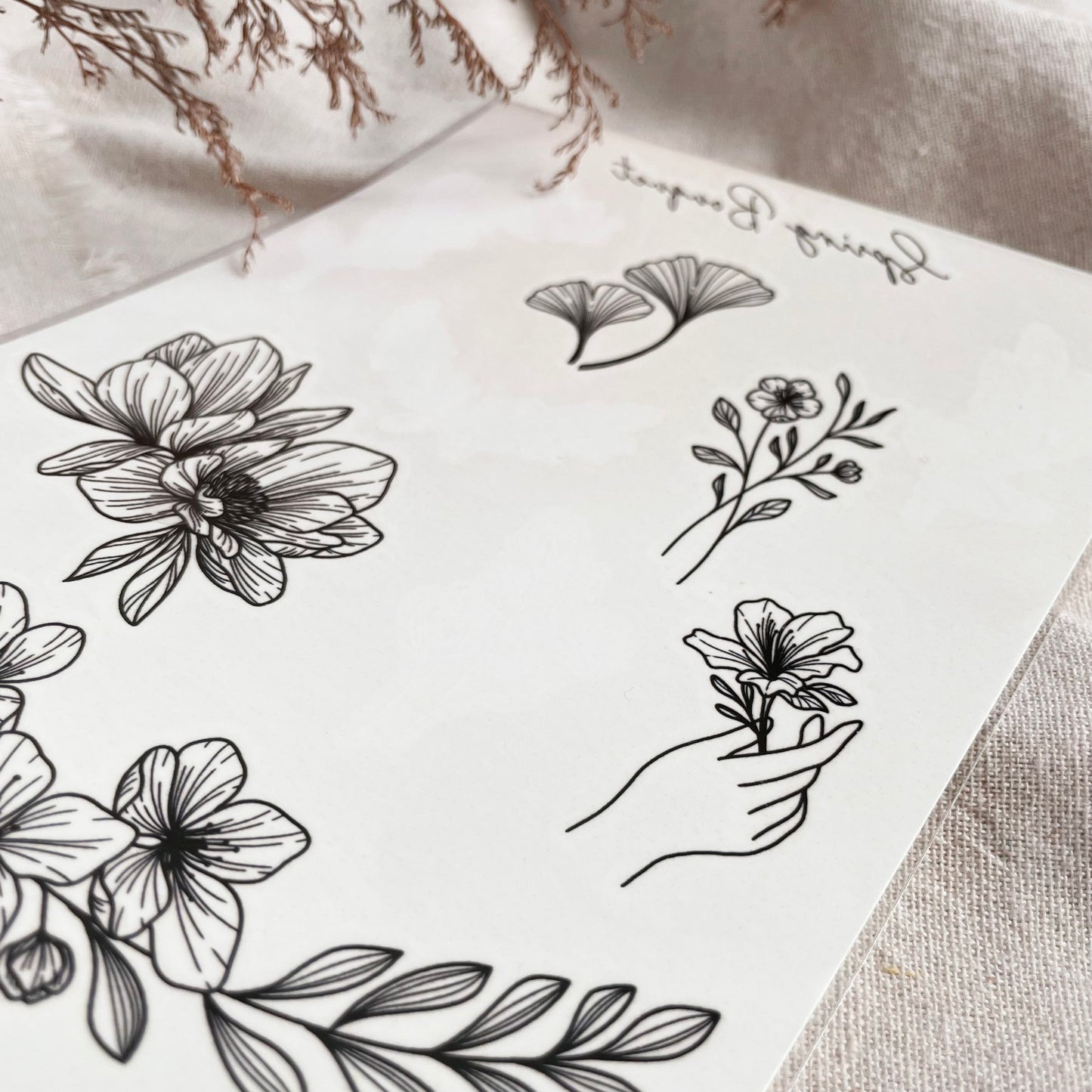 Spring Bouquet | Temporary Tattoo Sheet