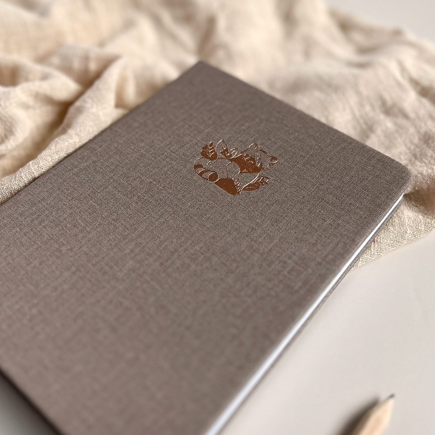 Red Panda | Linen B6 Dot-Grid Notebook