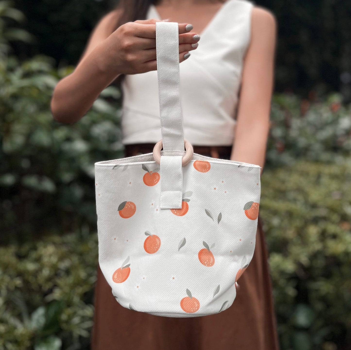 Orange Blossom Bucket Wristlet