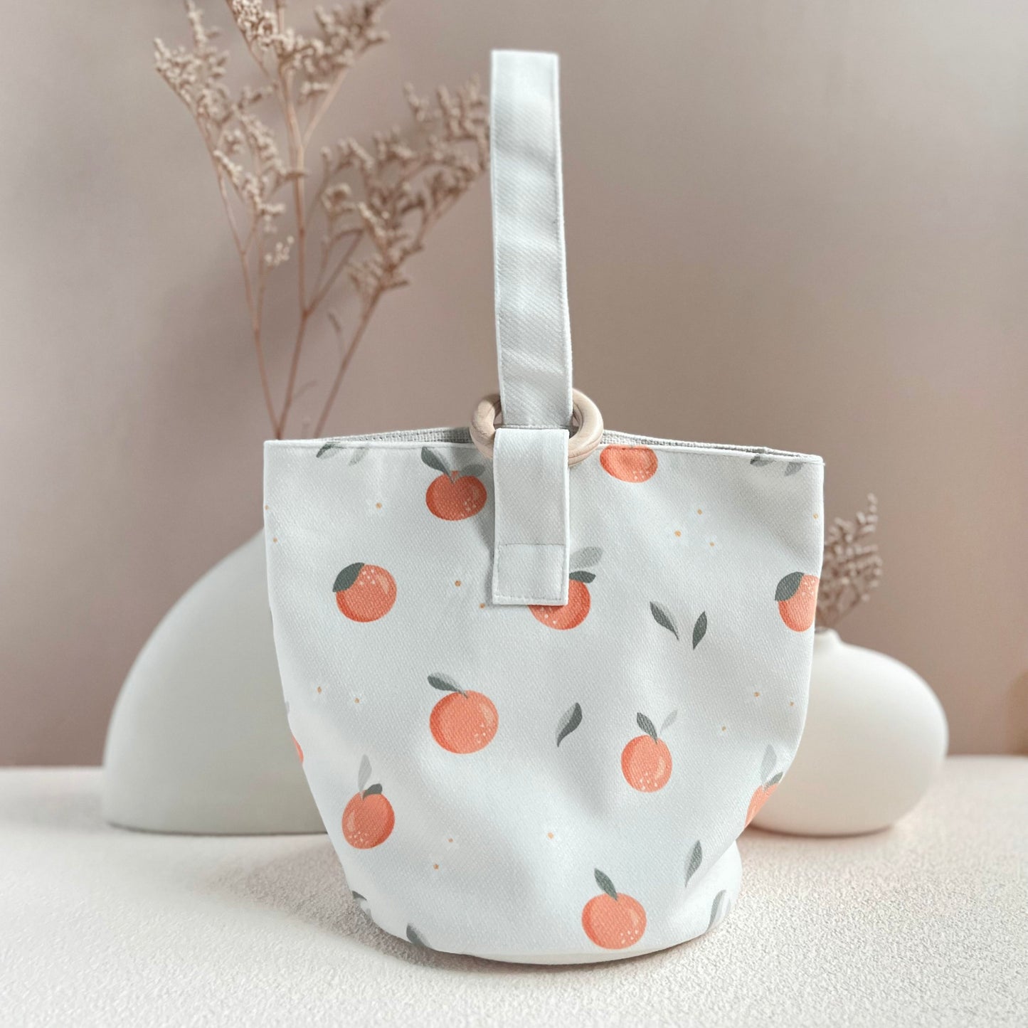 Orange Blossom Bucket Wristlet