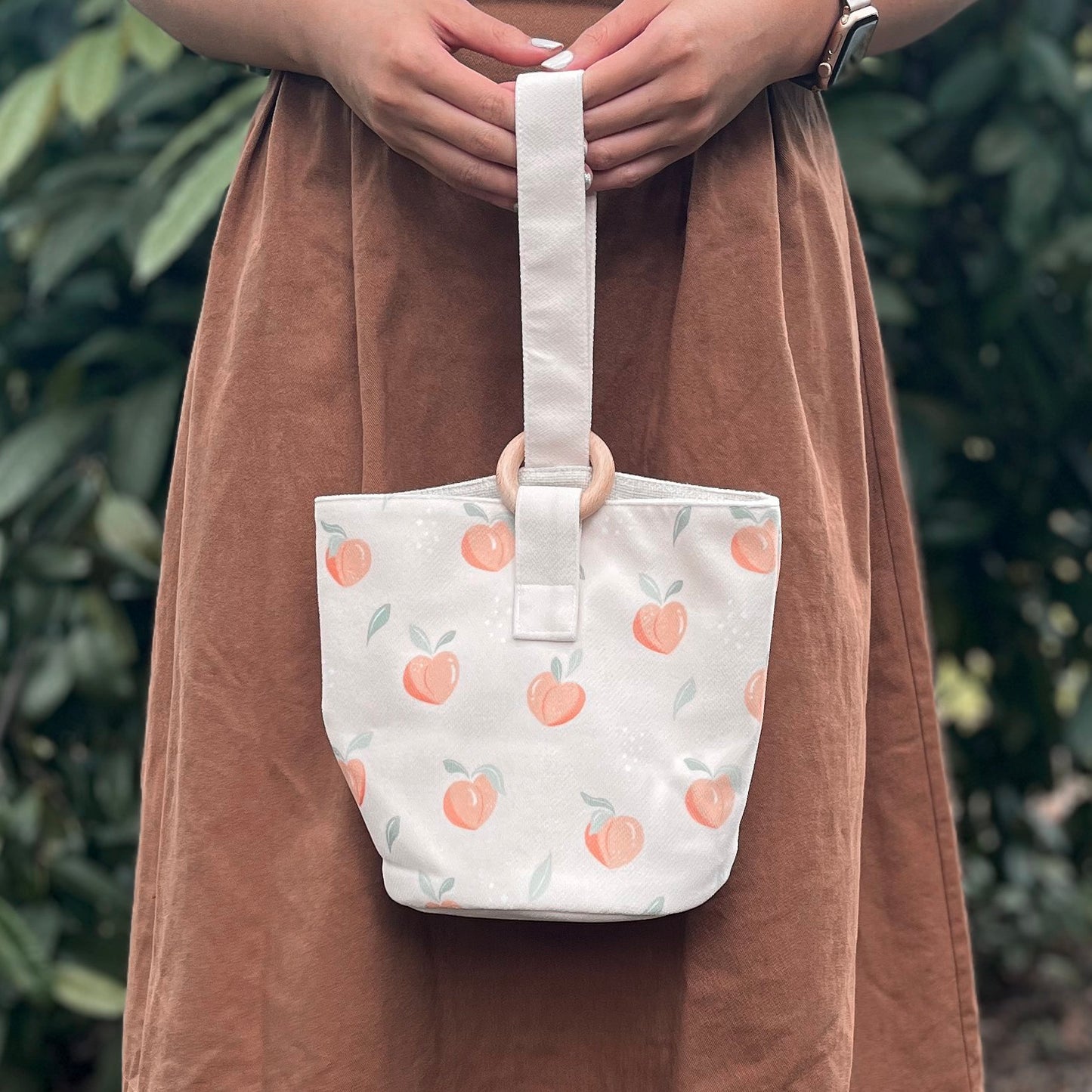 Sweet Peach Bucket Wristlet