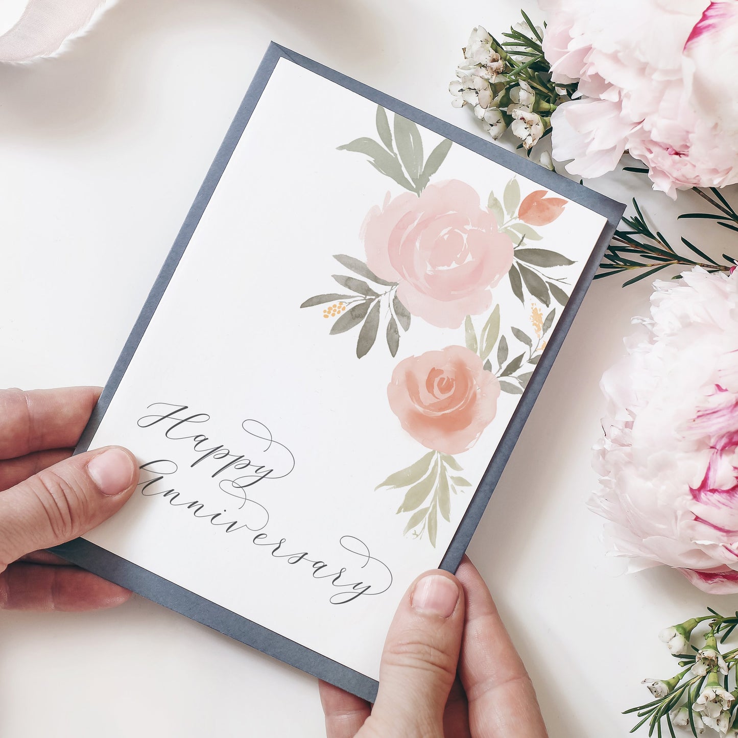 English Rose Happy Anniversary | Greeting Card