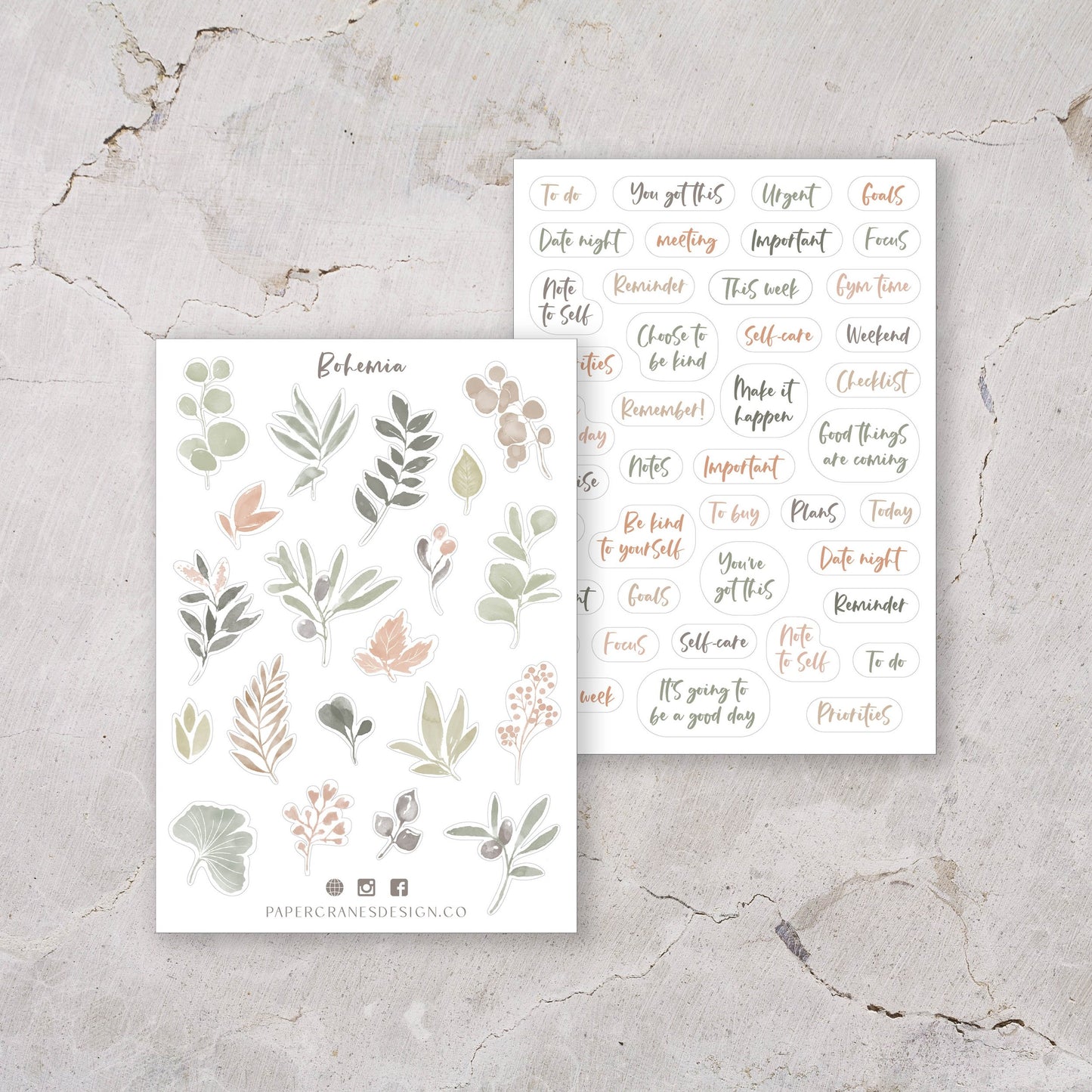 Bohemia | Sticker sheets - Set of 2