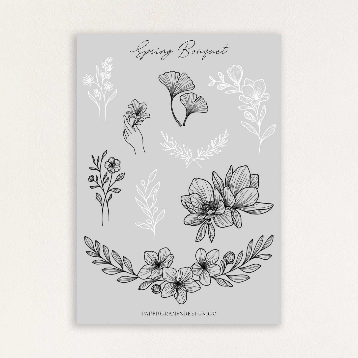 Spring Bouquet | Temporary Tattoo Sheet