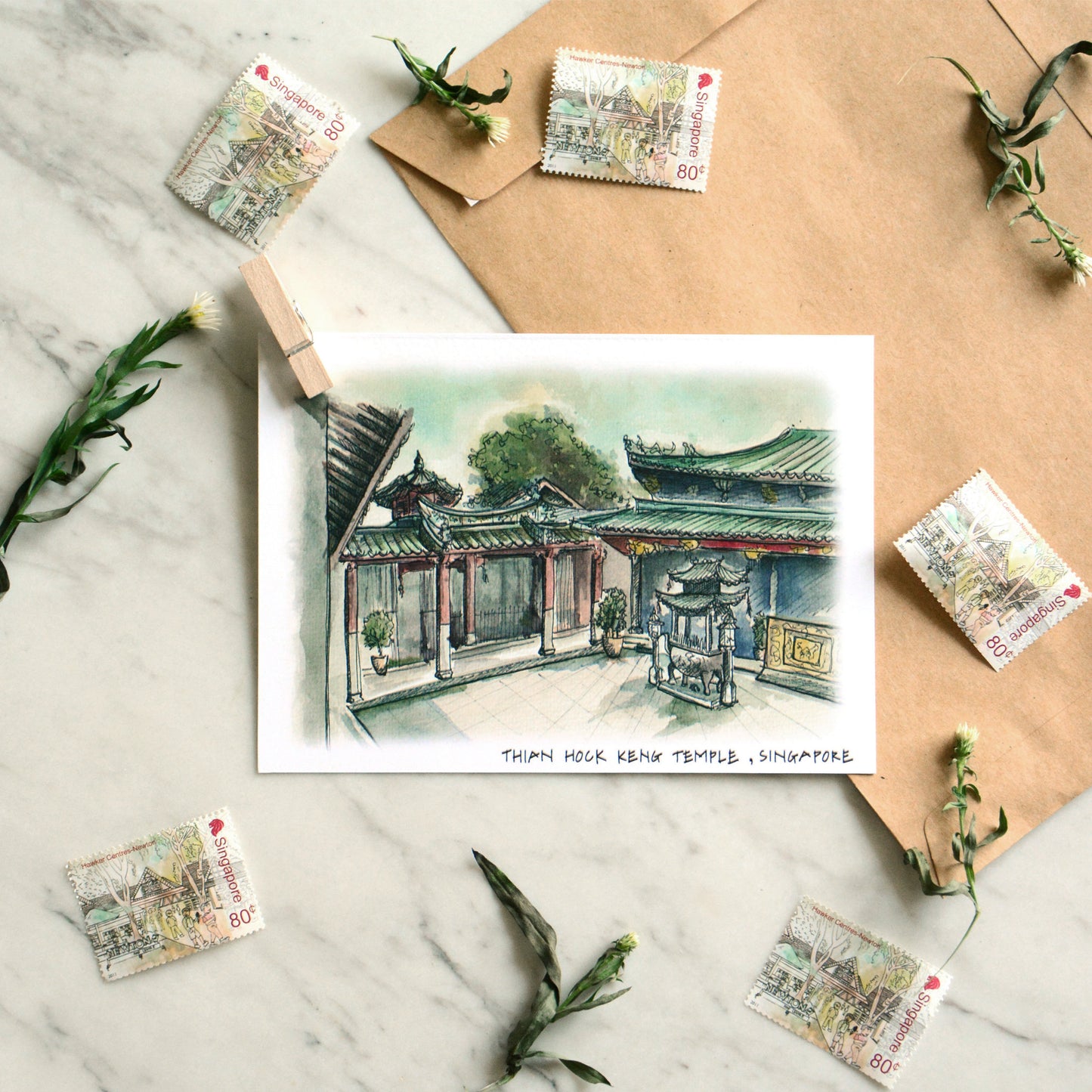 Singapore on Paper II | Coloured Postcards - Set of 4