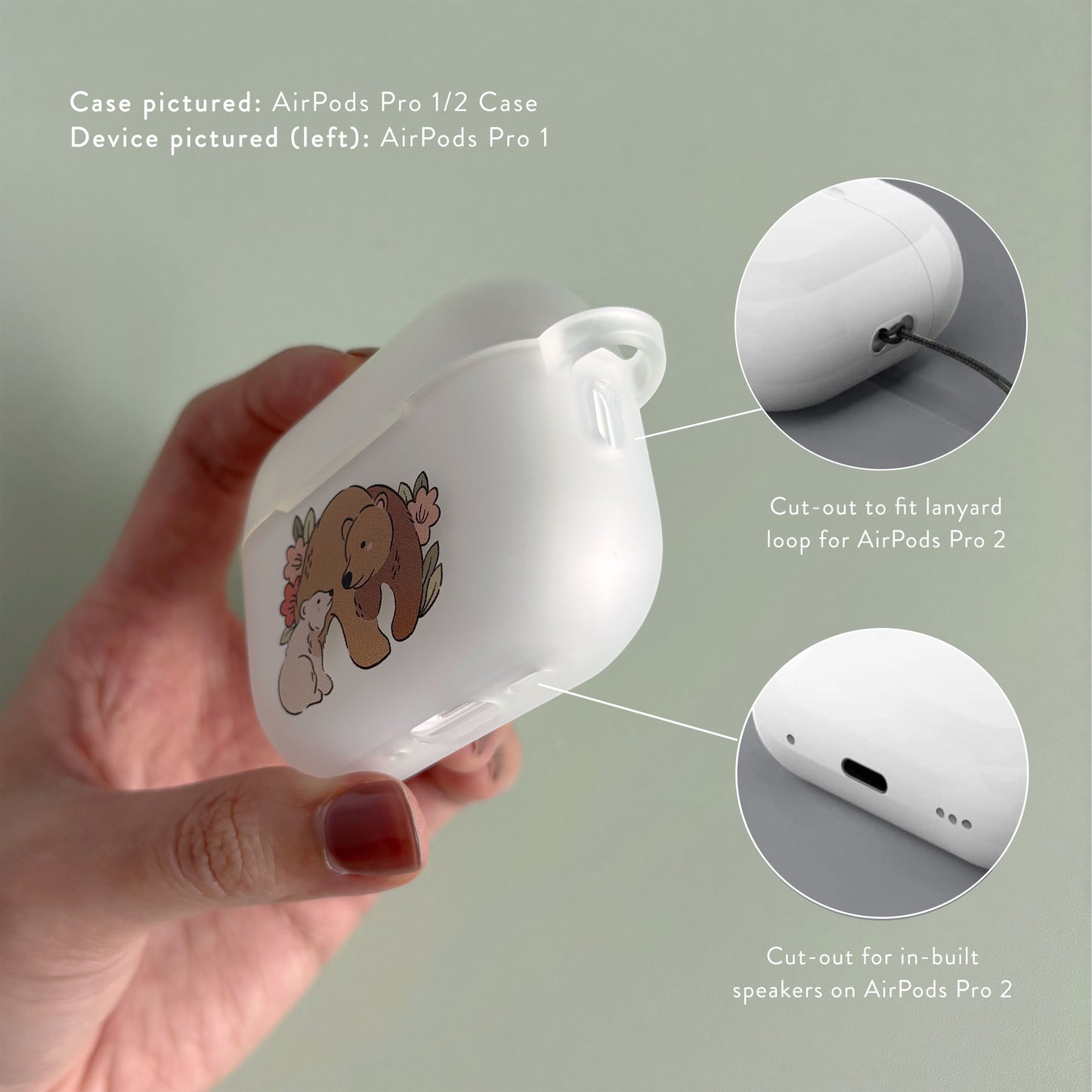 [PREORDER] Forest Friends | Mama Bear & Cub Ear Buds Case