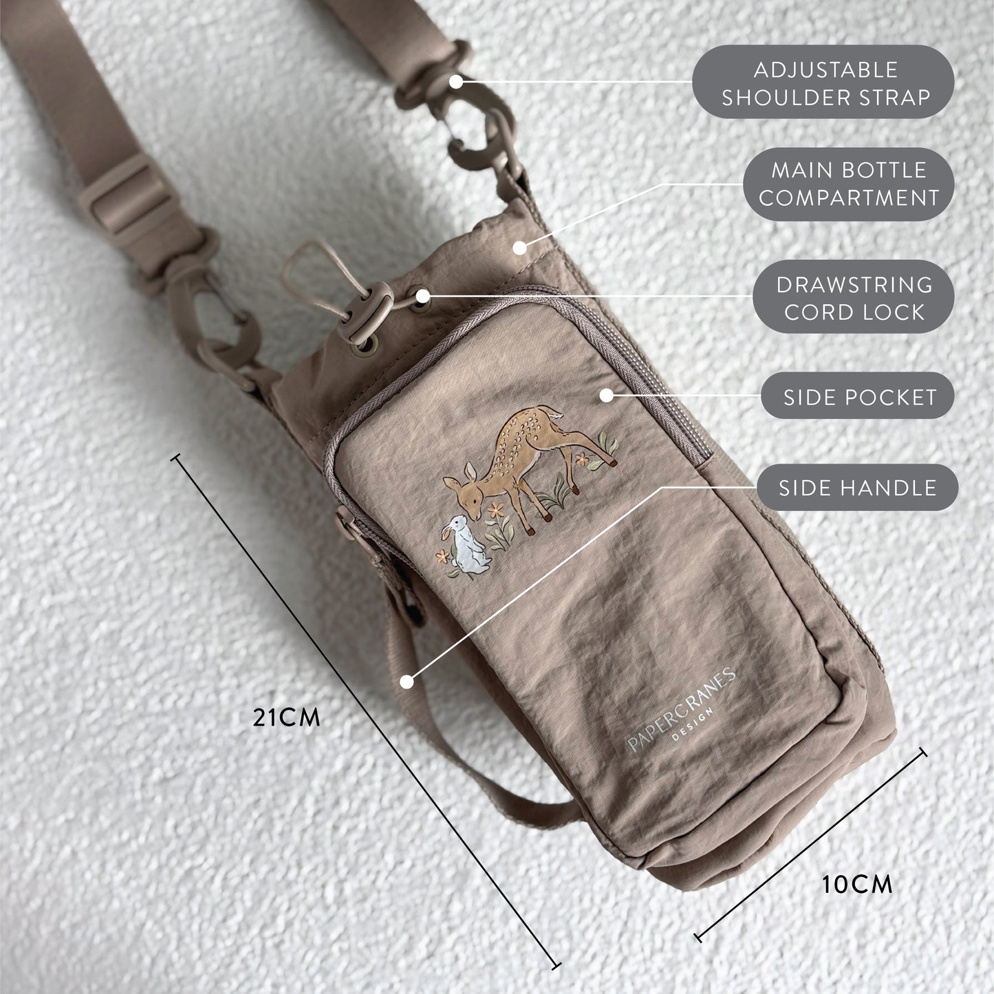 Forest Friends Water Bottle Sling Bag