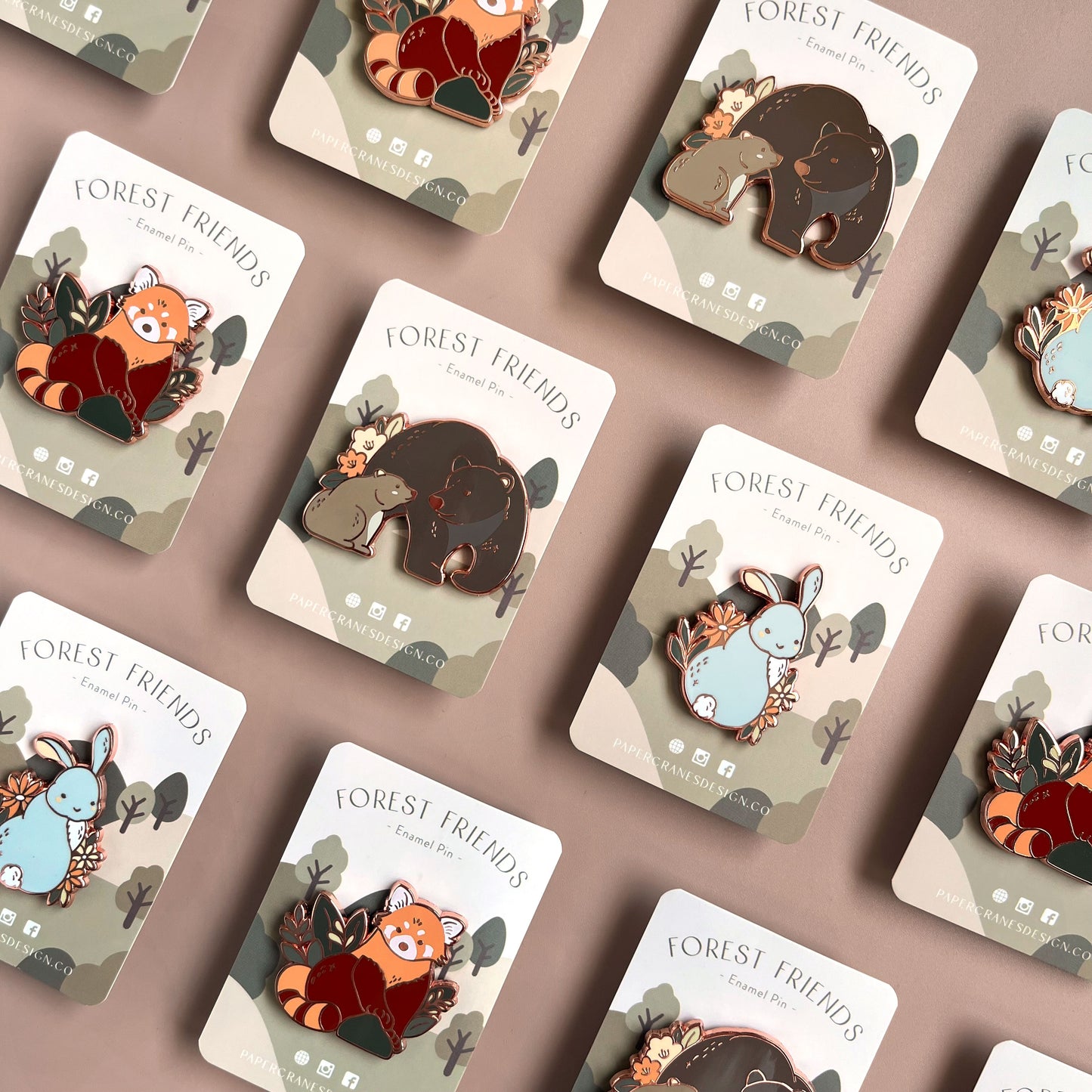 Forest Friends Enamel Pins