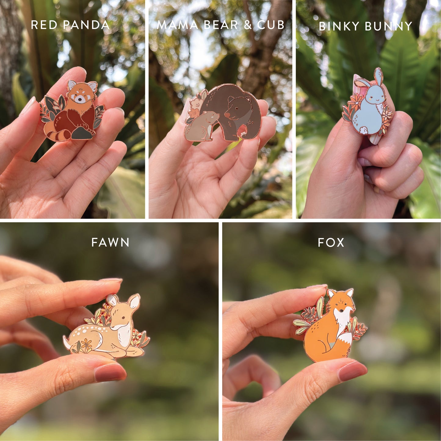 Forest Friends Enamel Pins