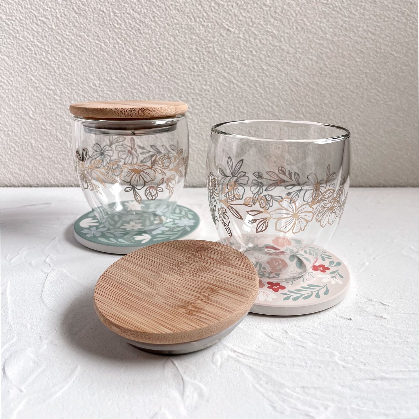 Golden Ivy Double-walled 250ml Glass Cup