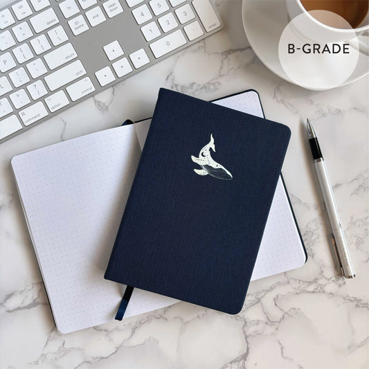 [B-Grade] Humpback Whale | Linen B6 Dot-Grid Notebook (UP. $16)
