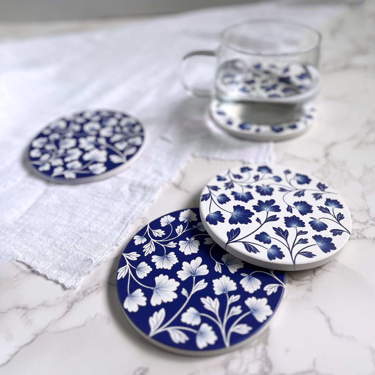 Oriental Bloom Diatomite Coasters