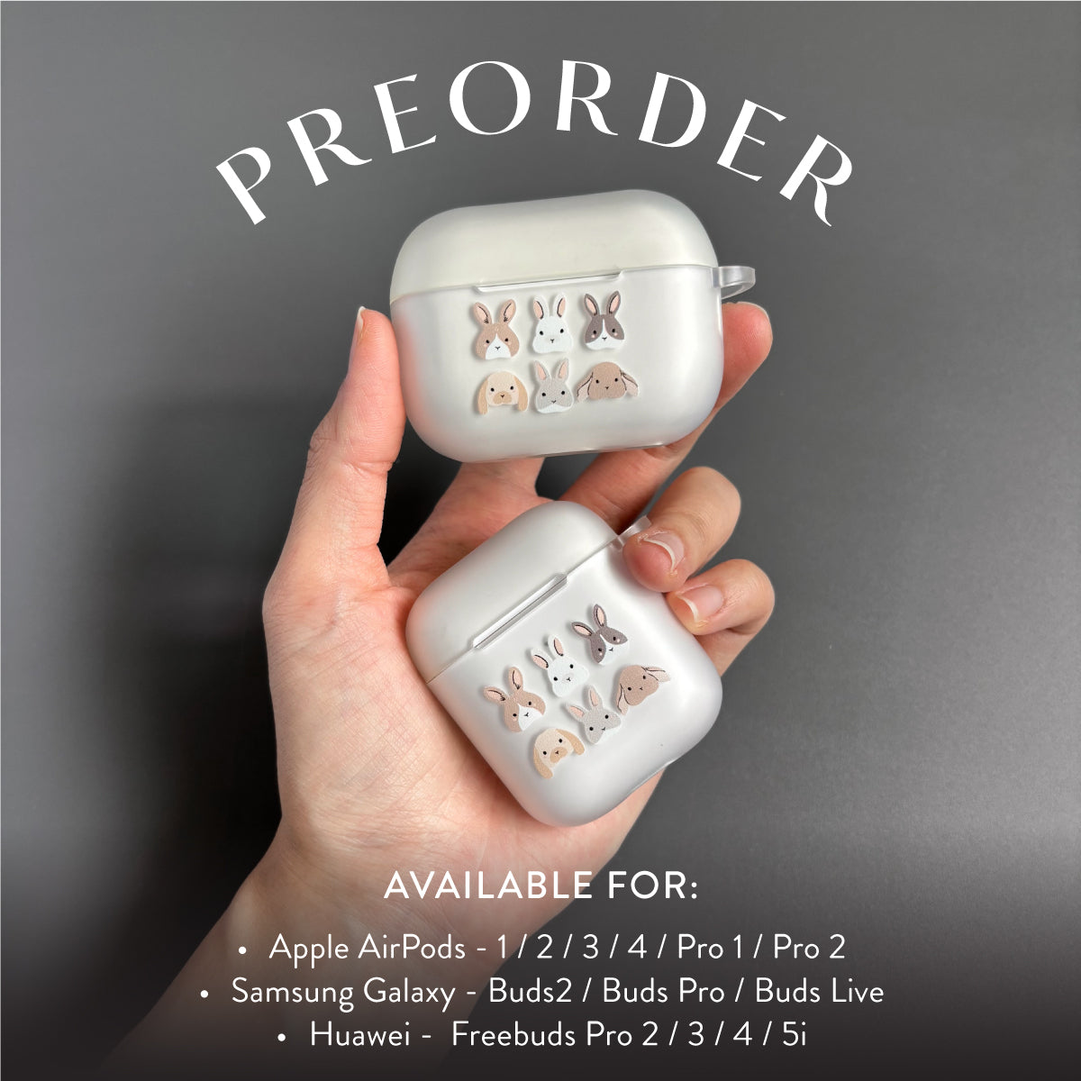 [BACKORDER] Fluffy Bunny Ear Buds Case