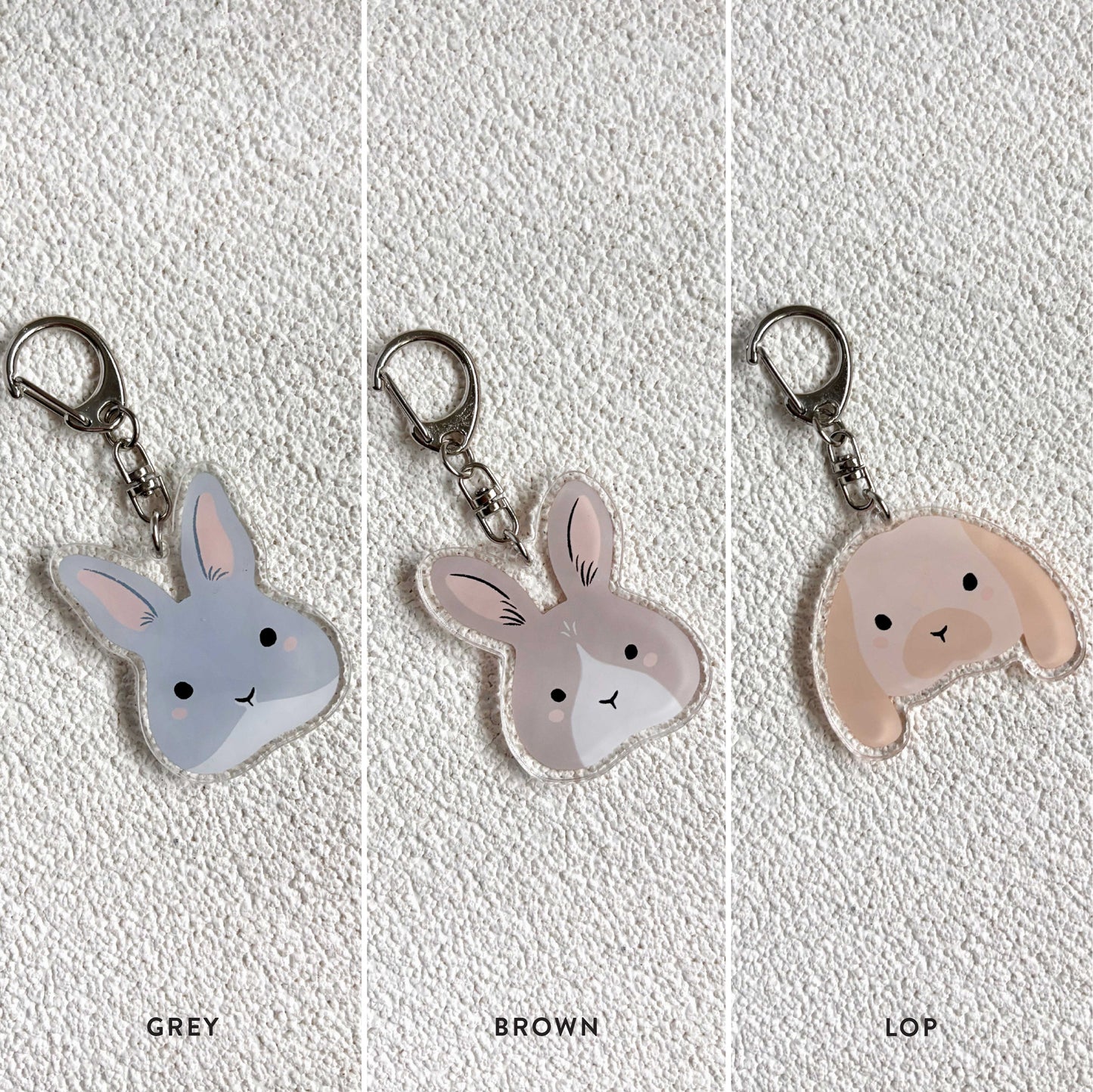 Fluffy Bunny Acrylic Keychain
