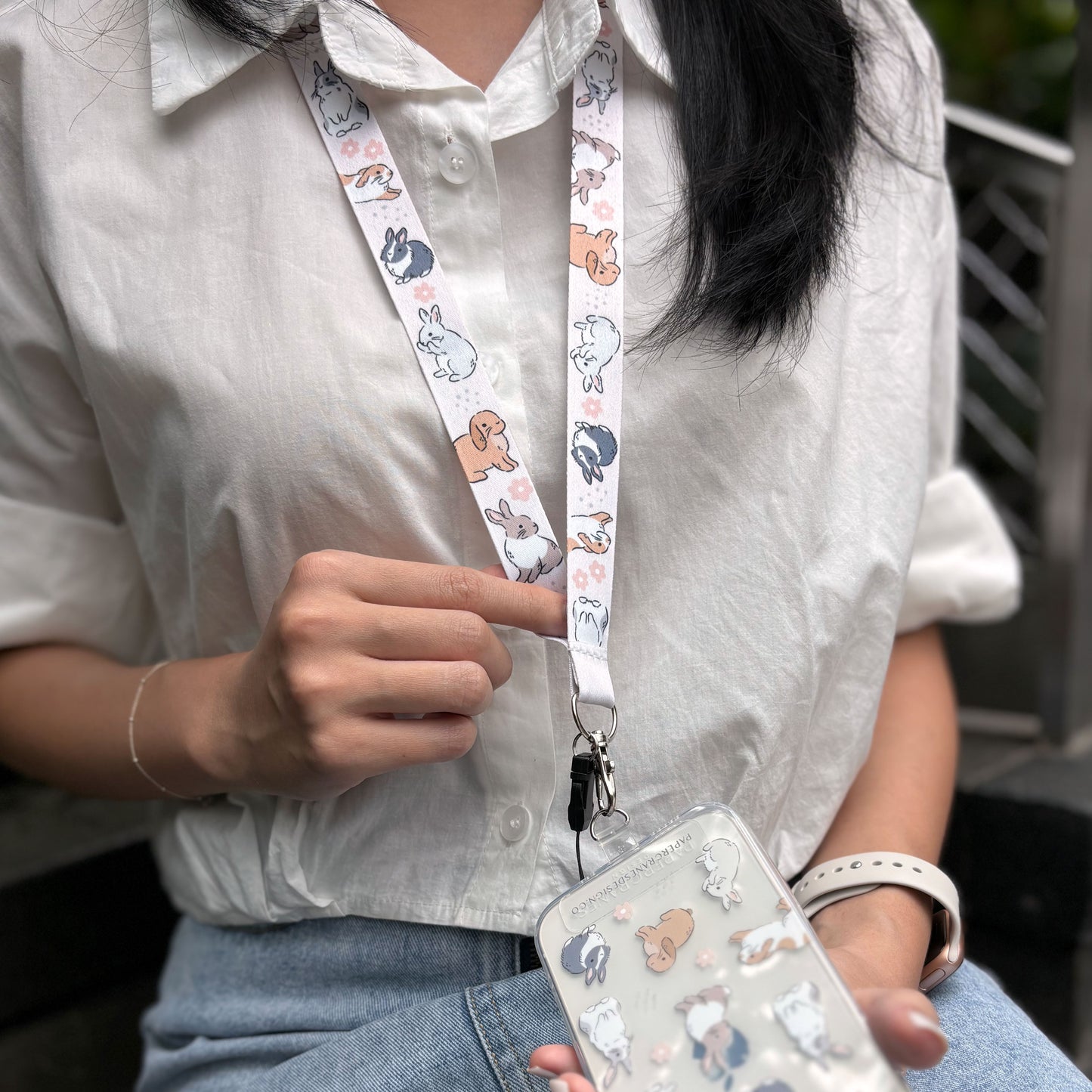 Fluffy Bunny Lanyard (45cm)