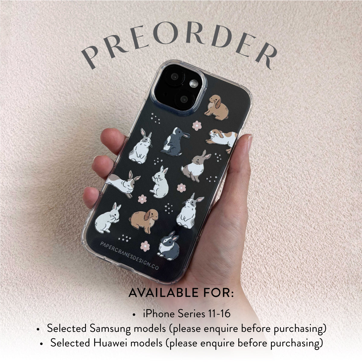 [BACKORDER] Fluffy Bunny iPhone Case