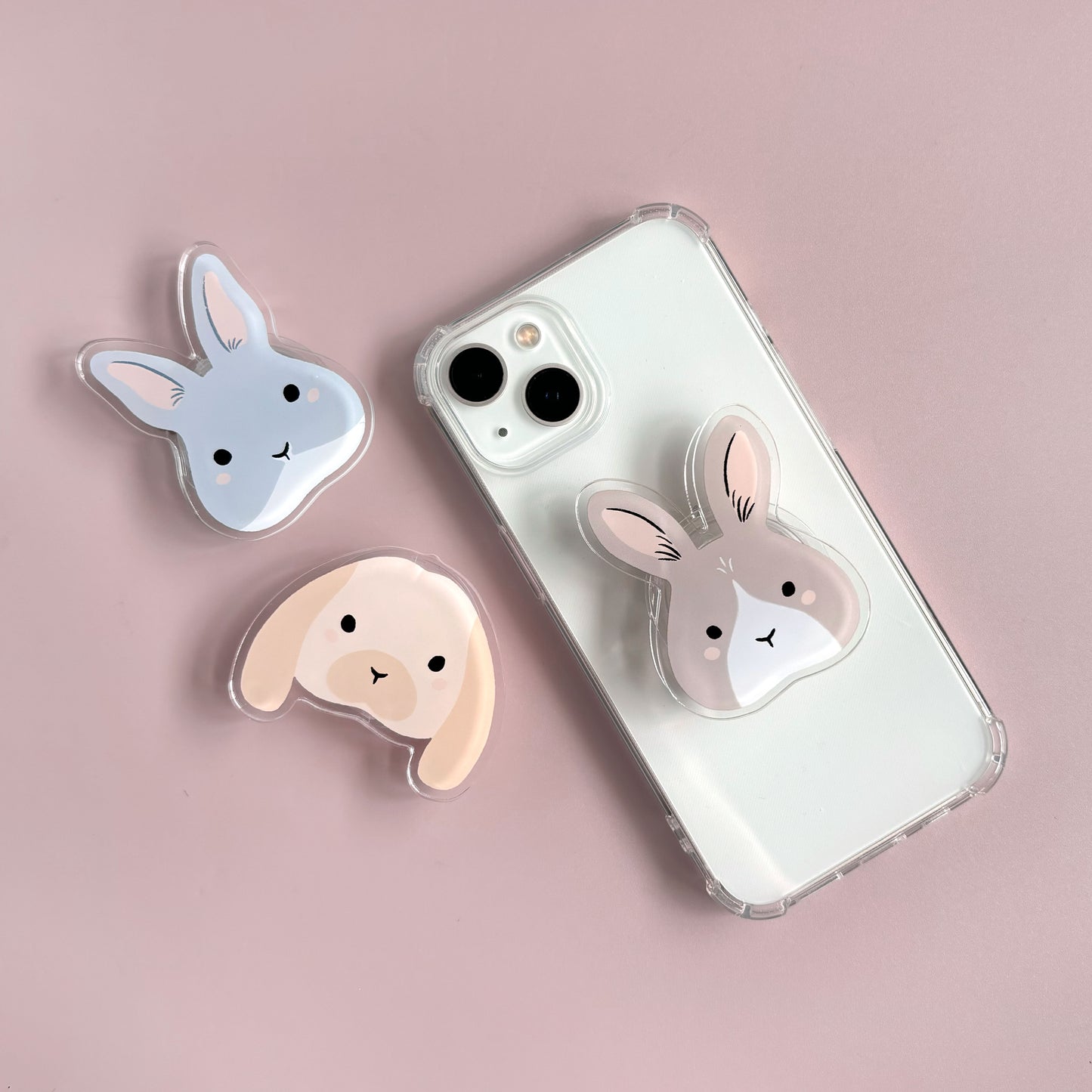 Fluffy Bunny Acrylic Phone Grip