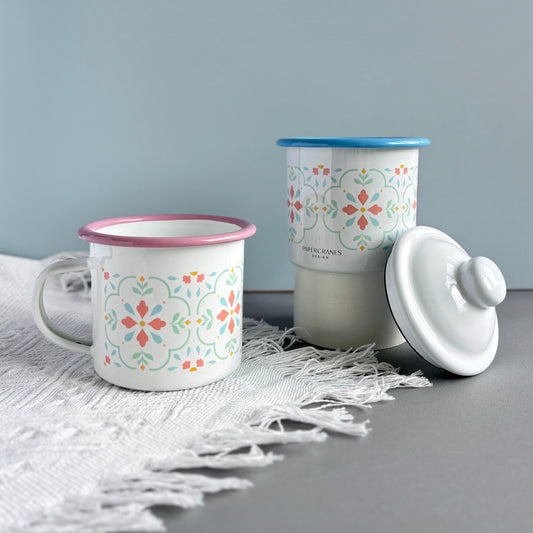 Peranakan Petals 350ml Enamel Cup