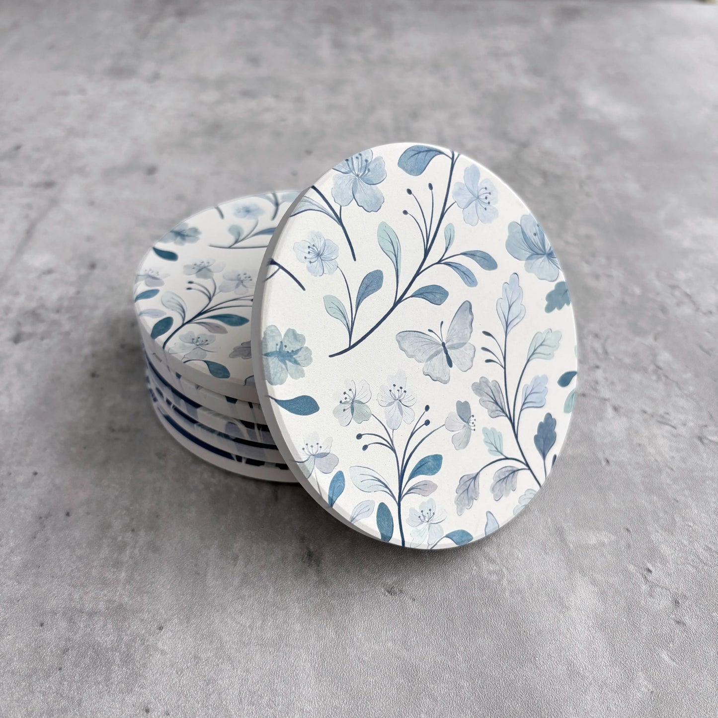 Porcelain Blue Diatomite Coasters