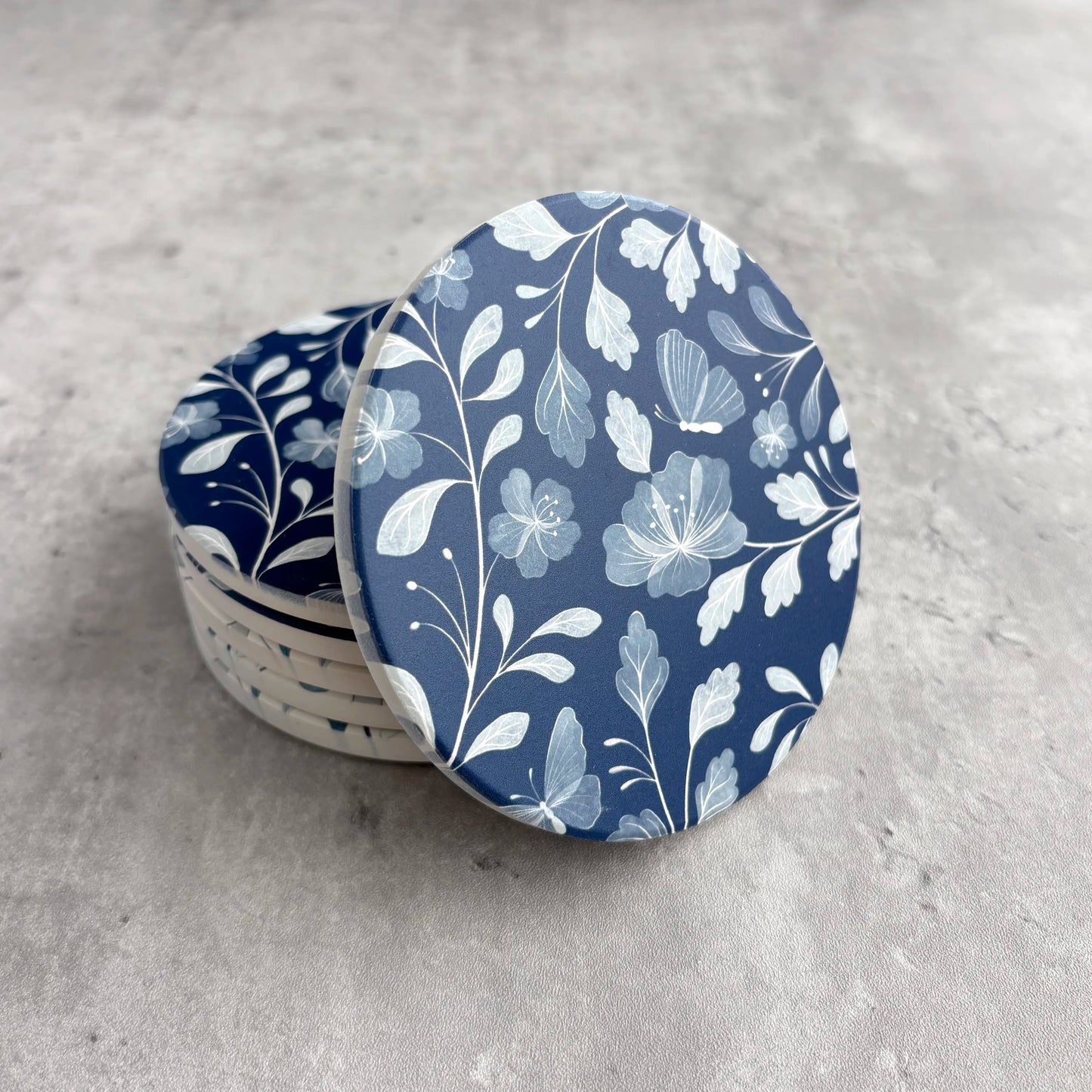 Porcelain Blue Diatomite Coasters