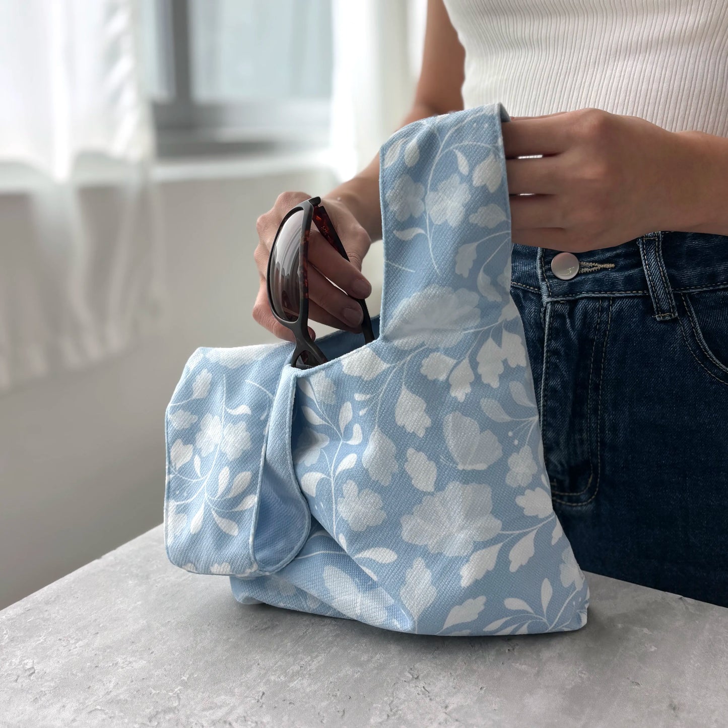 Porcelain Blue Onigiri Wristlet