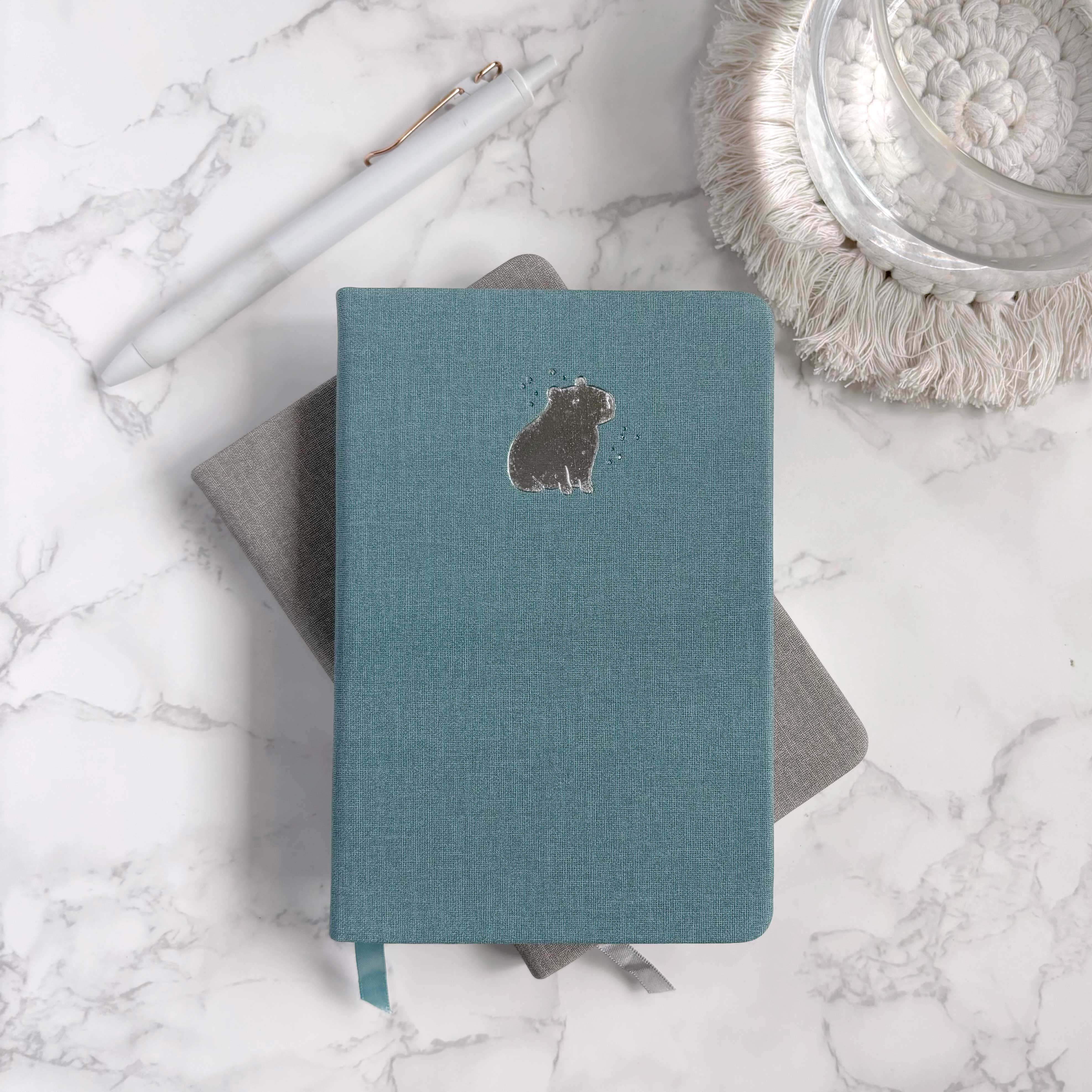 Capybara | Linen Lined Pocket Notebook – Papercranes Design