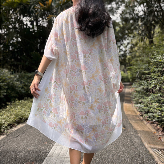 Spring Symphony Square Kimono Shawl